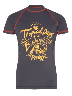 Protest Cas Jr. Kids’ Short-Sleeve Rashguard – Oxford Blue