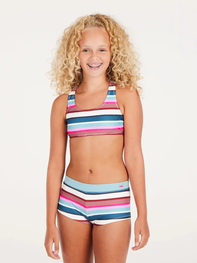 Protest Striped Bralette Bikini for Girls – Loud Pink Summer Set