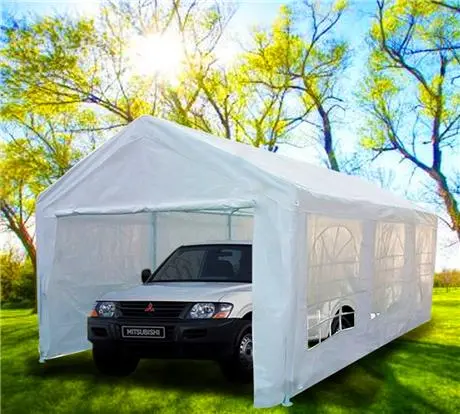 Quictent 10 ft × 20 ft White Gable-Roof Carport Shelter