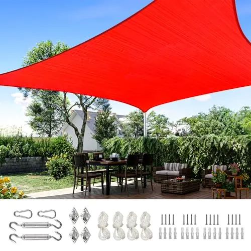 Quictent 20×26 ft Navy Blue Rectangular Sun Shade Sail – 185GSM HDPE, Weather-Resistant, Includes Mounting Hardware