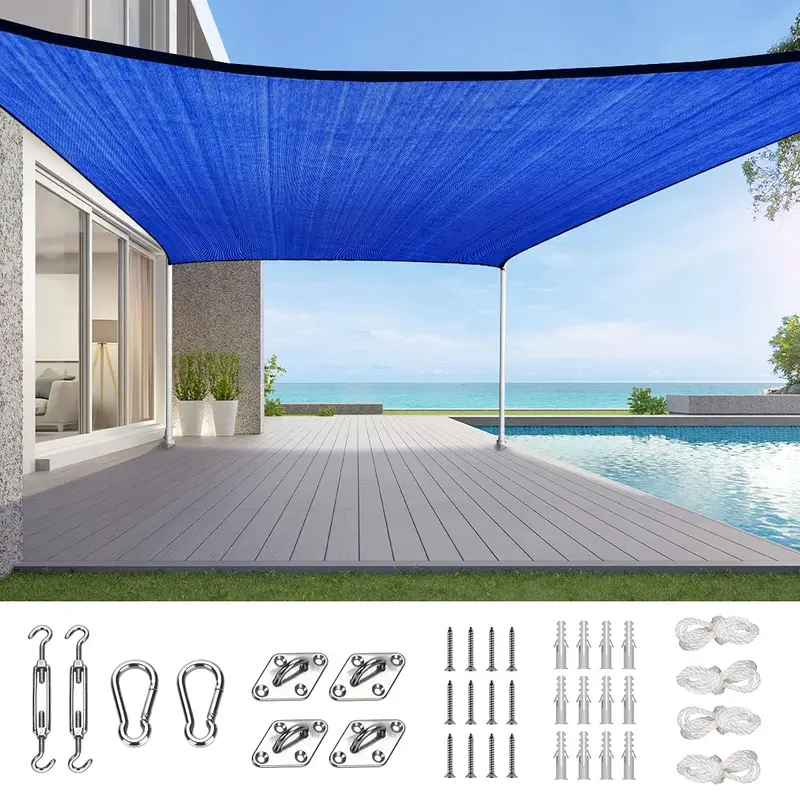 Quictent 20×26 ft Premium Rectangular Sun Shade Sail – UV-Blocking HDPE Canopy for Commercial & Residential Use (Cream)