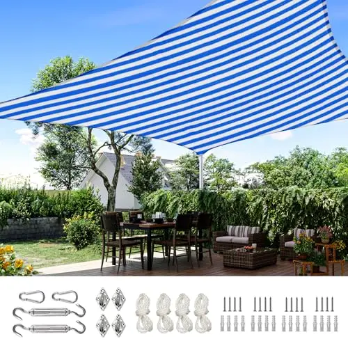 Quictent 20×26 ft Rectangular Sun Shade Sail – Heavy-Duty 185GSM HDPE, 98% UV Block, Hardware Kit for Backyard Patios