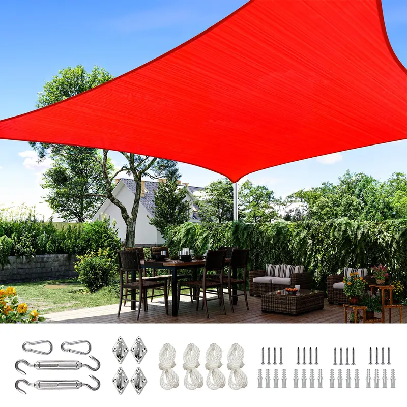 Quictent 20×26 ft Rectangular UV-Blocking Shade Sail – 185GSM HDPE Outdoor Canopy for Patios & Gardens (Charcoal)