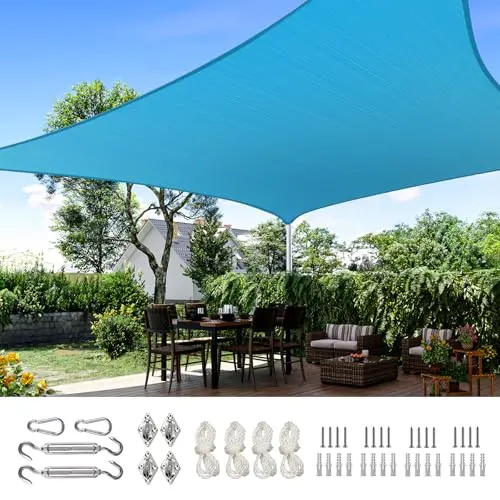 Quictent 20×26 ft Terracotta Rectangular Sun Shade Sail – 185GSM HDPE, 98% UV Protection, Ready-to-Install Kit