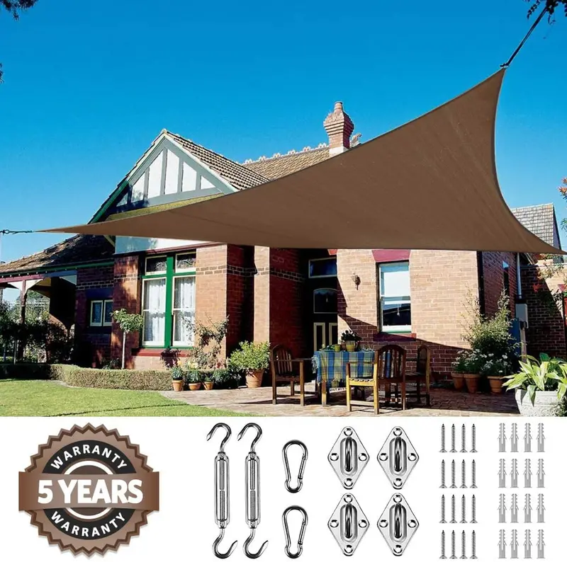 Quictent Brown HDPE 26′ x 20′ Rectangle Shade Sail – 185 GSM UV-Blocking Outdoor Sunshade