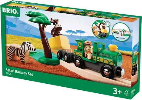 Safari-Themed Wooden Railway Play Set