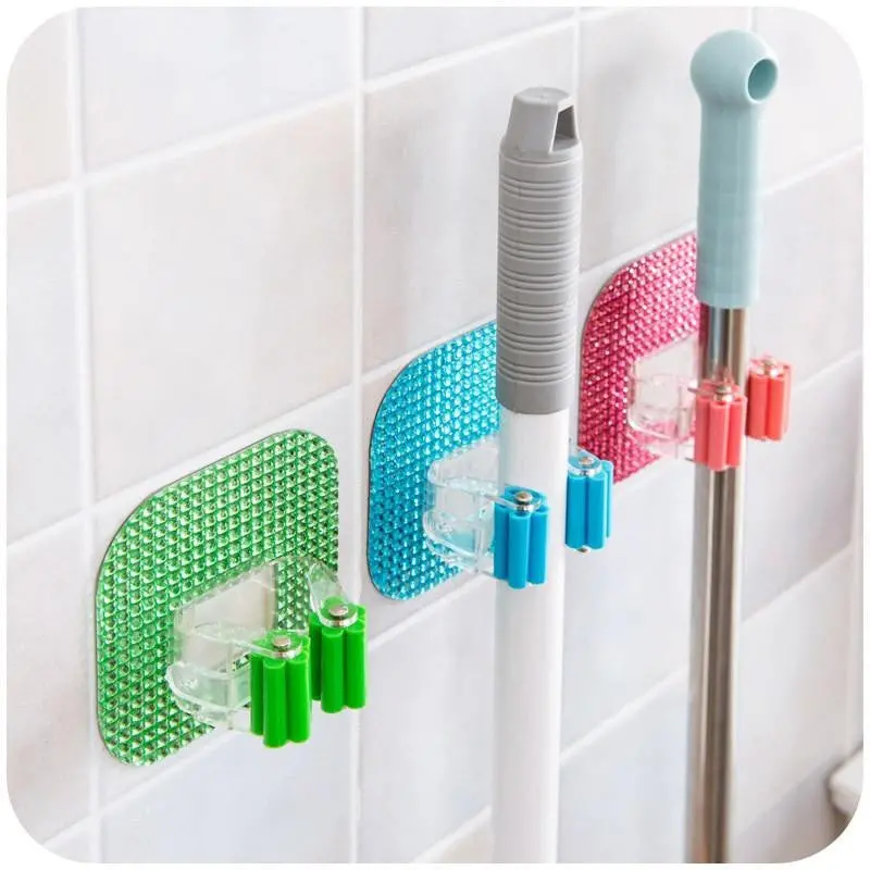 Seamless Creative Broom & Mop Hanger – Strong Door-Mount Wall Hook