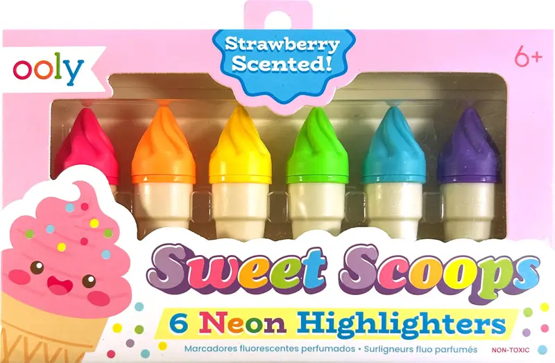 Sweet Scoops Neon Highlighters – Vibrant, Smear-Resistant Markers