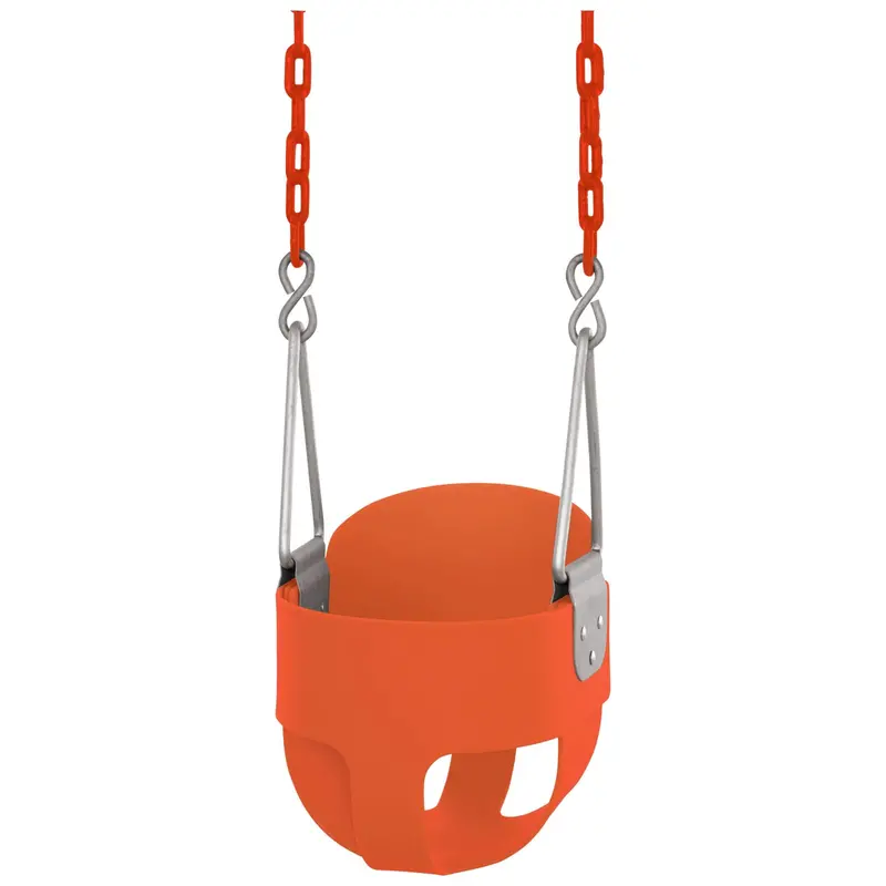 Swingan Full-Bucket Toddler Swing in Orange – Padded, Enclosed Design for Young Children