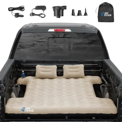 Universal Camping Air Mattress – Inflatable Bed Compatible with SUVs, Trucks, and Tents (Camel & Black)