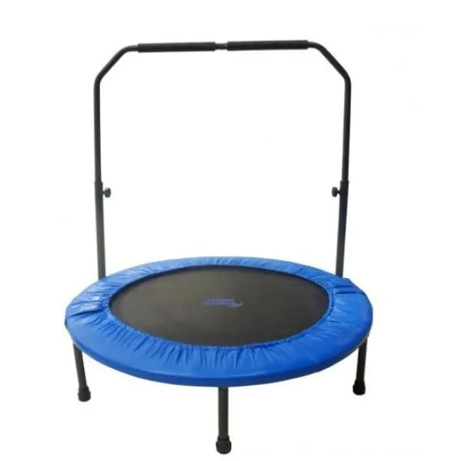 Upper Bounce 40-Inch Foldable Rebounder Trampoline with Height-Adjustable Handrail