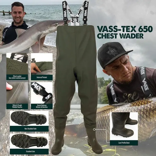 Vass-Tex PVC Bootfoot Waders with Metal Studs