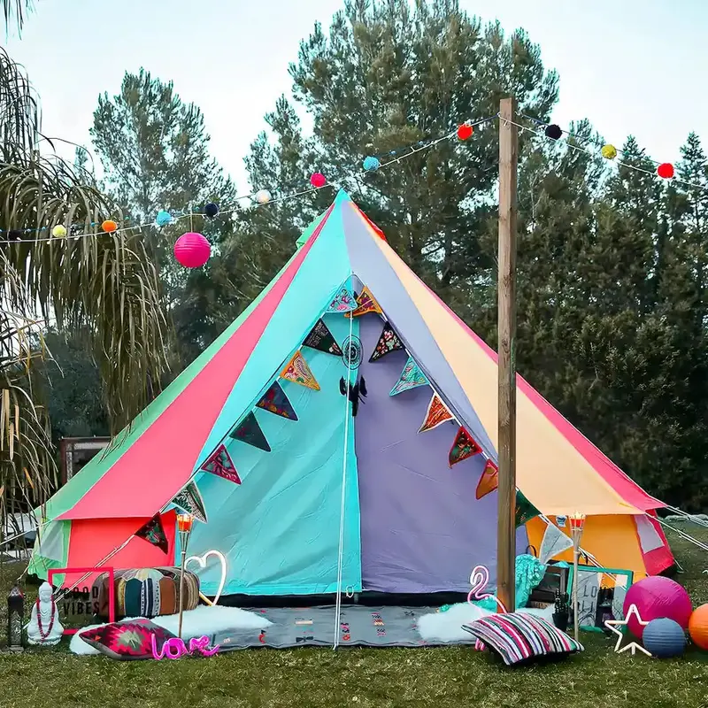 Vibrant Multicolour Cotton Bell Tent – Classic Design