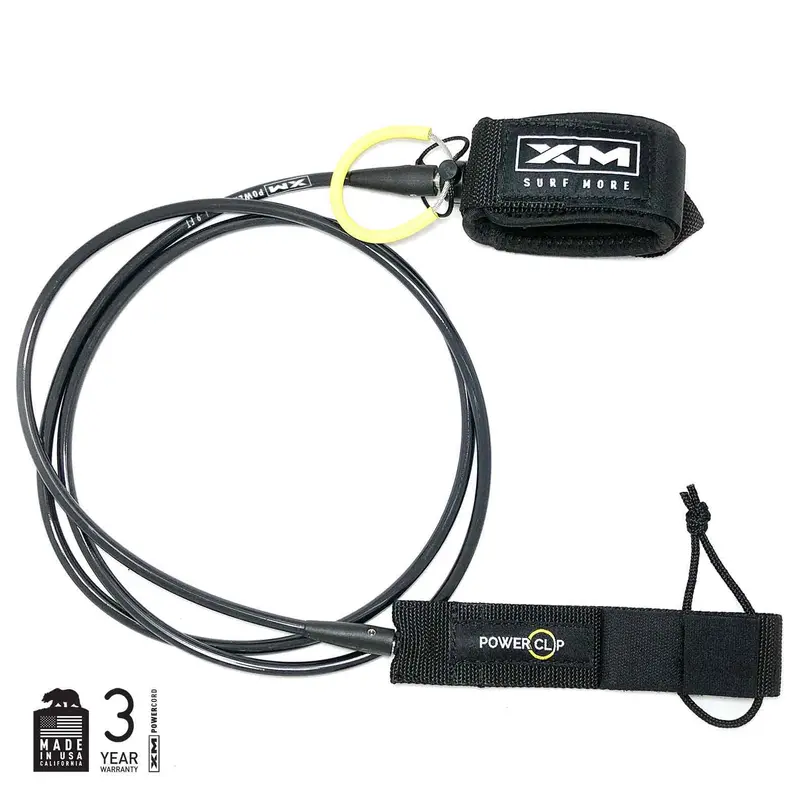 XM Surf More Power Clip Leash – 8-Foot Heavy-Duty Black Attachment Strap