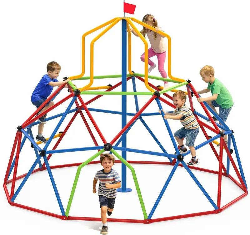 Zupapa 10-Foot Kids’ Climbing Dome Tower – Outdoor Jungle Gym with 1200-LB Weight Capacity, Safe Play Structure for Backyards, Quick & Tool-Free Assembly