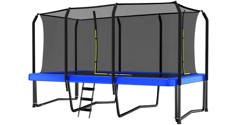 Zupapa 10x17FT Heavy-Duty Rectangle Trampoline – Square Design, 1500 lb Capacity, No-Spring Gymnastics Surface