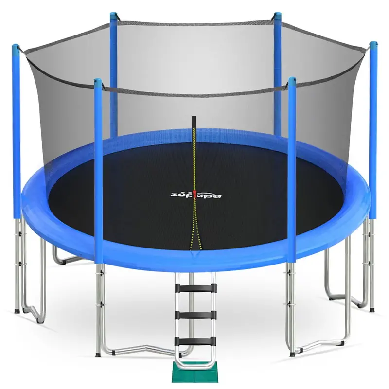 Zupapa 15/14/12/10FT Kids Trampoline – Outdoor Backyard Model with Safety Enclosure