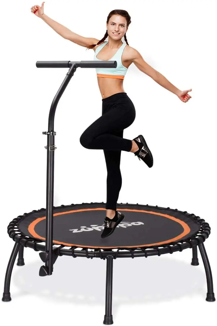 Zupapa 40″ Round Fitness Trampoline with Safety Handrail – Stable Support for Home Workouts