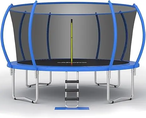 Zupapa Family-Sized No-Gap Trampoline – 10–15 ft Options with Safety Net, Ideal for Backyard Play & Fitness