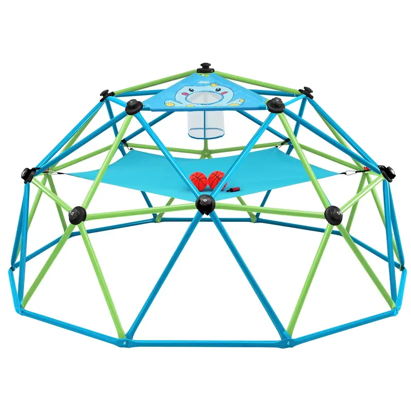 Zupapa Jungle Dome with Hammock – 10FT Heavy-Duty Climbing Structure for Outdoor Play, Ages 3–10, 800 LB Capacity