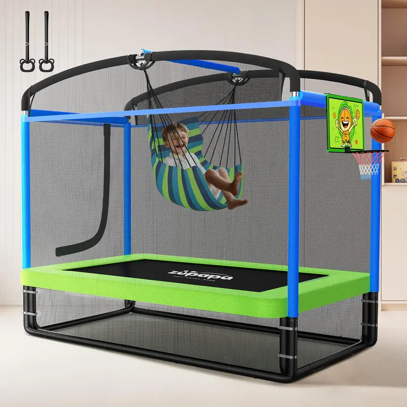 Zupapa Kids Trampoline – Safe, Enclosed Bounce Mat with Safety Net for Backyard Play