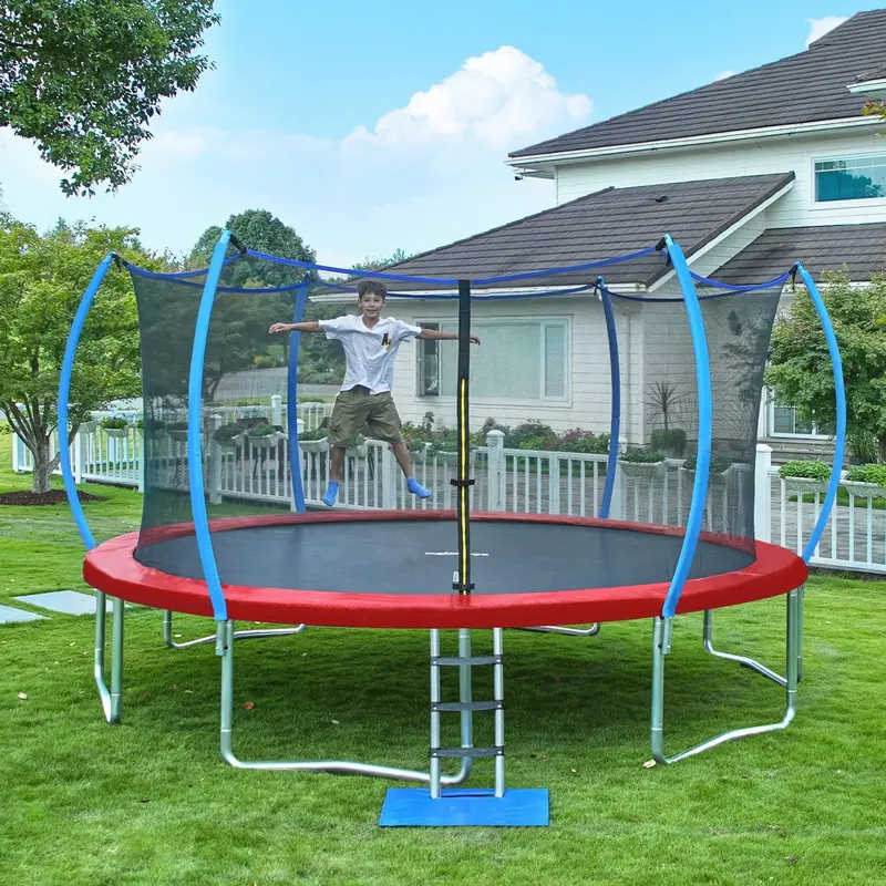 Zupapa No-Gap 15/14/12/10FT Kids Trampoline – Durable Enclosed Design for Backyard Use (425 lb)