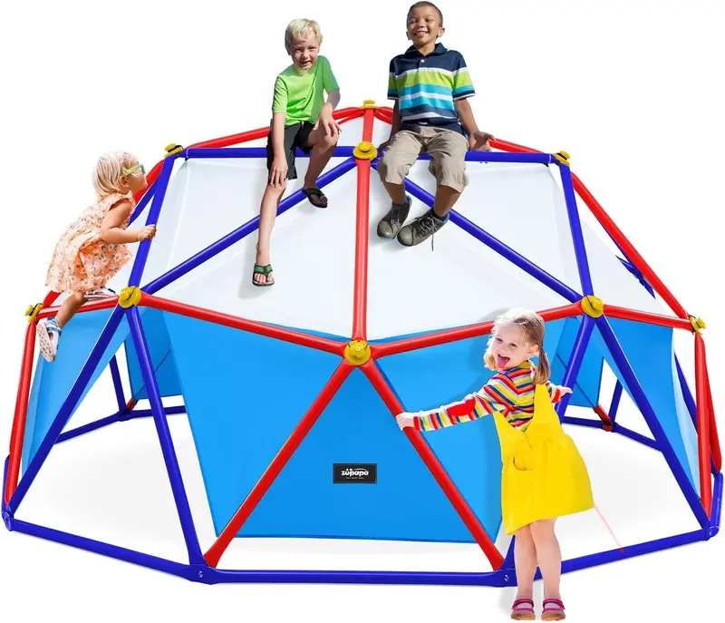 Zupapa Outdoor Dome Climber with Weather-Resistant Canopy – Heavy-Duty Geometric Climbing Frame, 1000 lb Load Limit, Ideal for 1–6 Kids