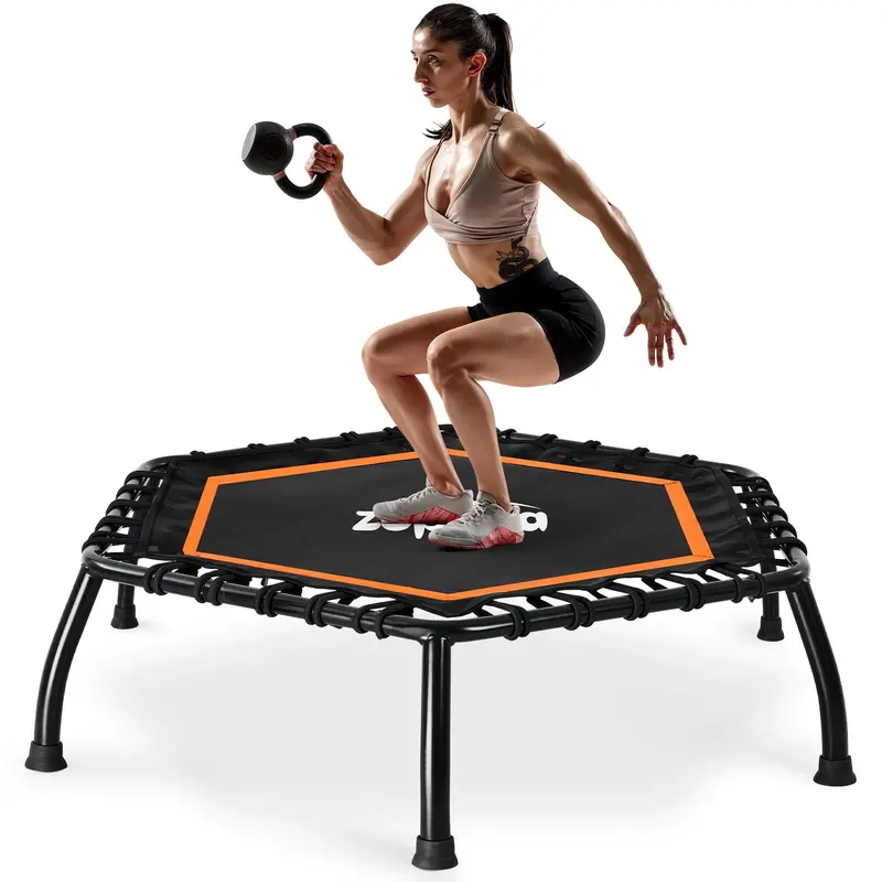 Zupapa Silent Indoor Fitness Trampoline – Low-Impact Rebounder for Adults, 330 lb Weight Capacity, Urban Cardio Workout